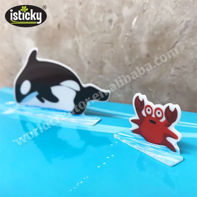Custom 3D  Hot Waterproof Stand Up TPE Magic Sticker for kids