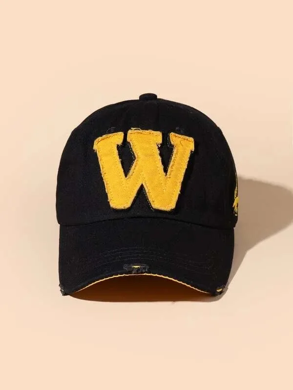 Men Letter Patch Baseball Caps Unisex Adjustable 6 Panel Casual Snapback Cotton Baseball Caps Men Women Dad Mesh Hat