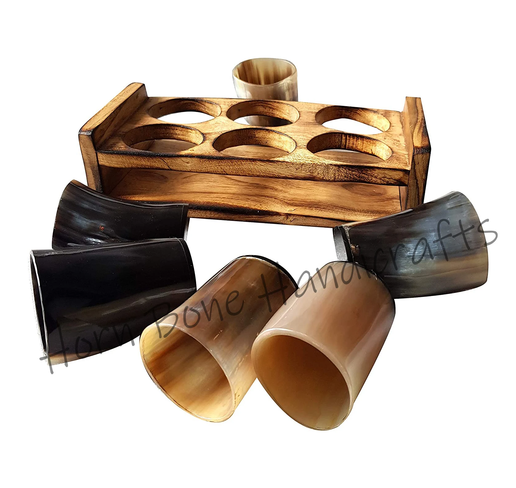 High Quality Natural Horn Shot Glass Vodka And Tequila Glass Mini Glass Buffalo Horn Made Viking Style Drinking Horn Cups