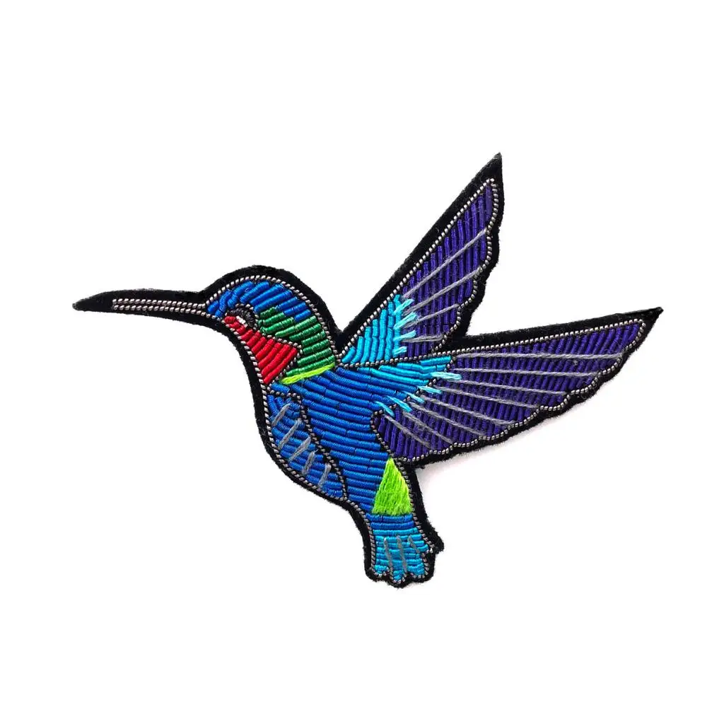 FULLY HAND EMBROIDERED Design Handmade fashion clothing Embroidery Badge Pin Fixed