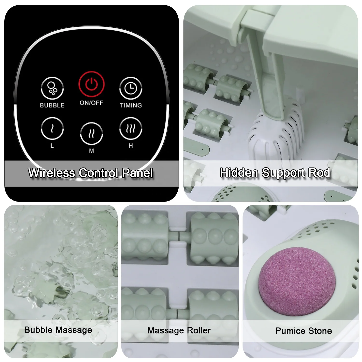 Factory Directly Sale Newest Design Collapsible Foot Spa Portable Foot Bath Machine With Remote Control Heating Bubble
