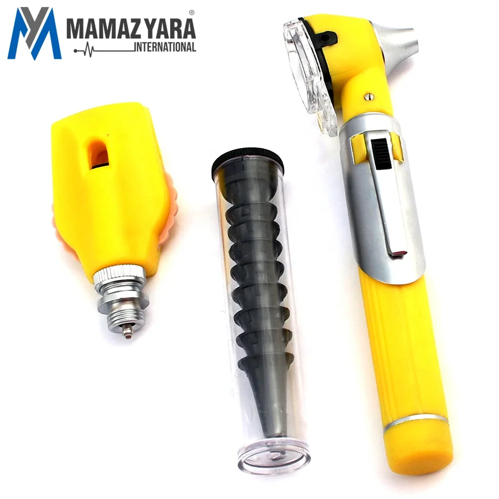 New Fiber Optic Otoscope Ophthalmoscope Examination Led Diagnostic ENT Set Yellow MYI-ENT-0076