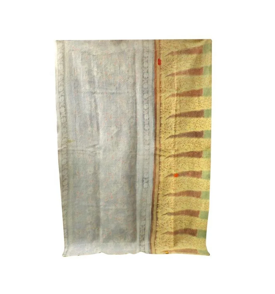 Vintage Handmade Kantha Quilt Fine Quality Hand Stitching Indian Wholesale Cotton Blanket Throw and Bedspread