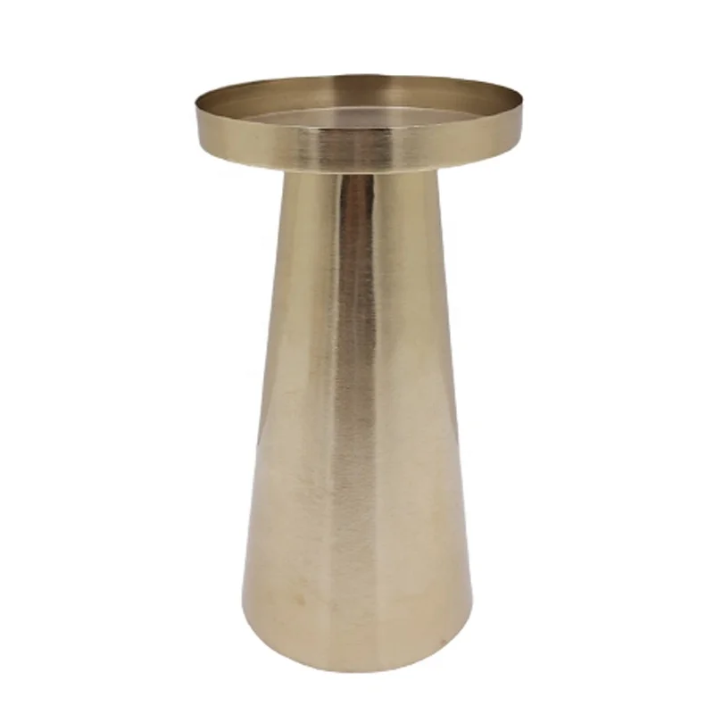 Home Decoration Delightful Aluminium Nickel Plated Luxury Candle Pillar Holder Candle Stand Handmade Customized