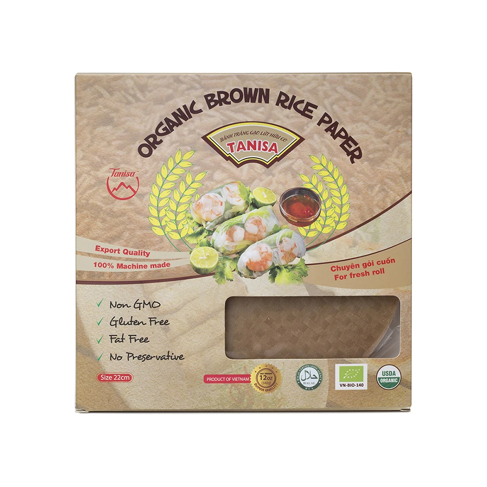 Hot Product Organic Brown Rice Paper For Fresh Rolls, Deep Fried In Vietnam With Factory Price