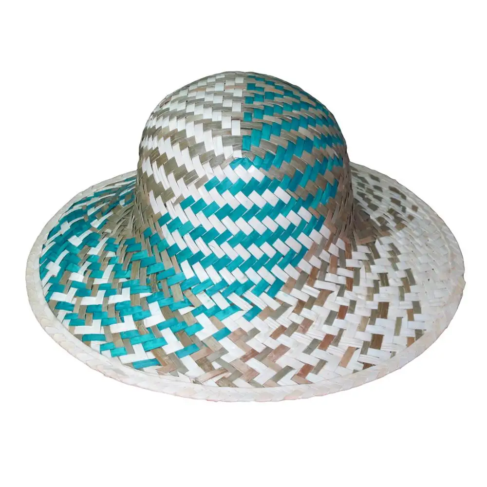 Eco-Friendly Natural Seagrass and Palm Leaf Hat Classic Cowboy Style for Summer Travel and Fishing Plain Summer Headwear