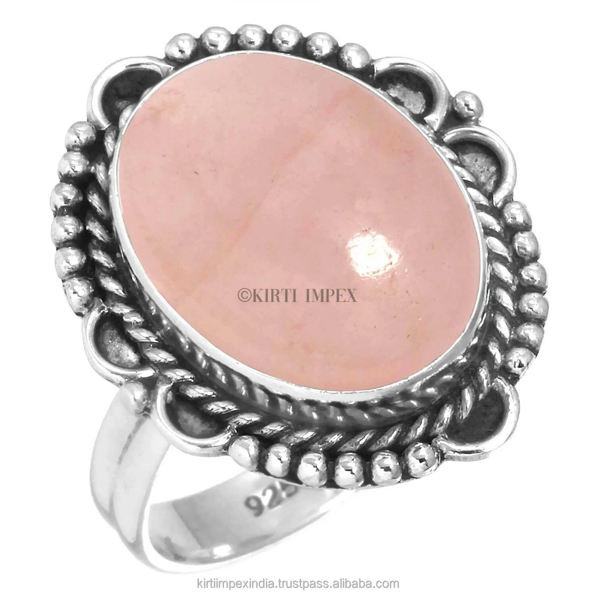 Одежда для вечеринок оптовая продажа розовые кварцевые разнообразные дизайнерские серебряные кольца в стиле бохо винтажные женские ювелирные изделия розничных продавцов