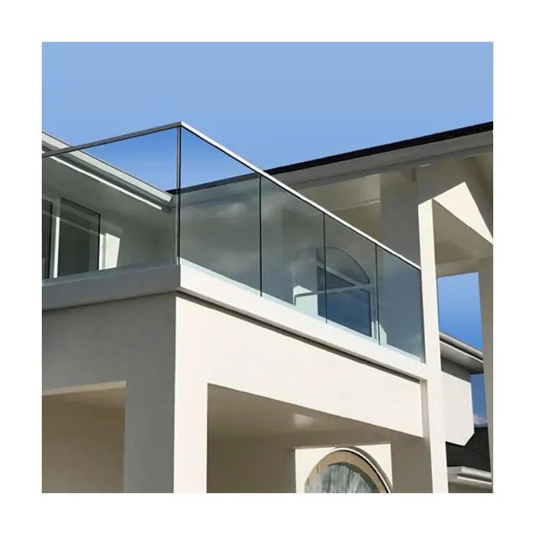U Base Channel Railing System Balcony Balustrades Handrails Apartment Frameless Tempered Glass Balustrade