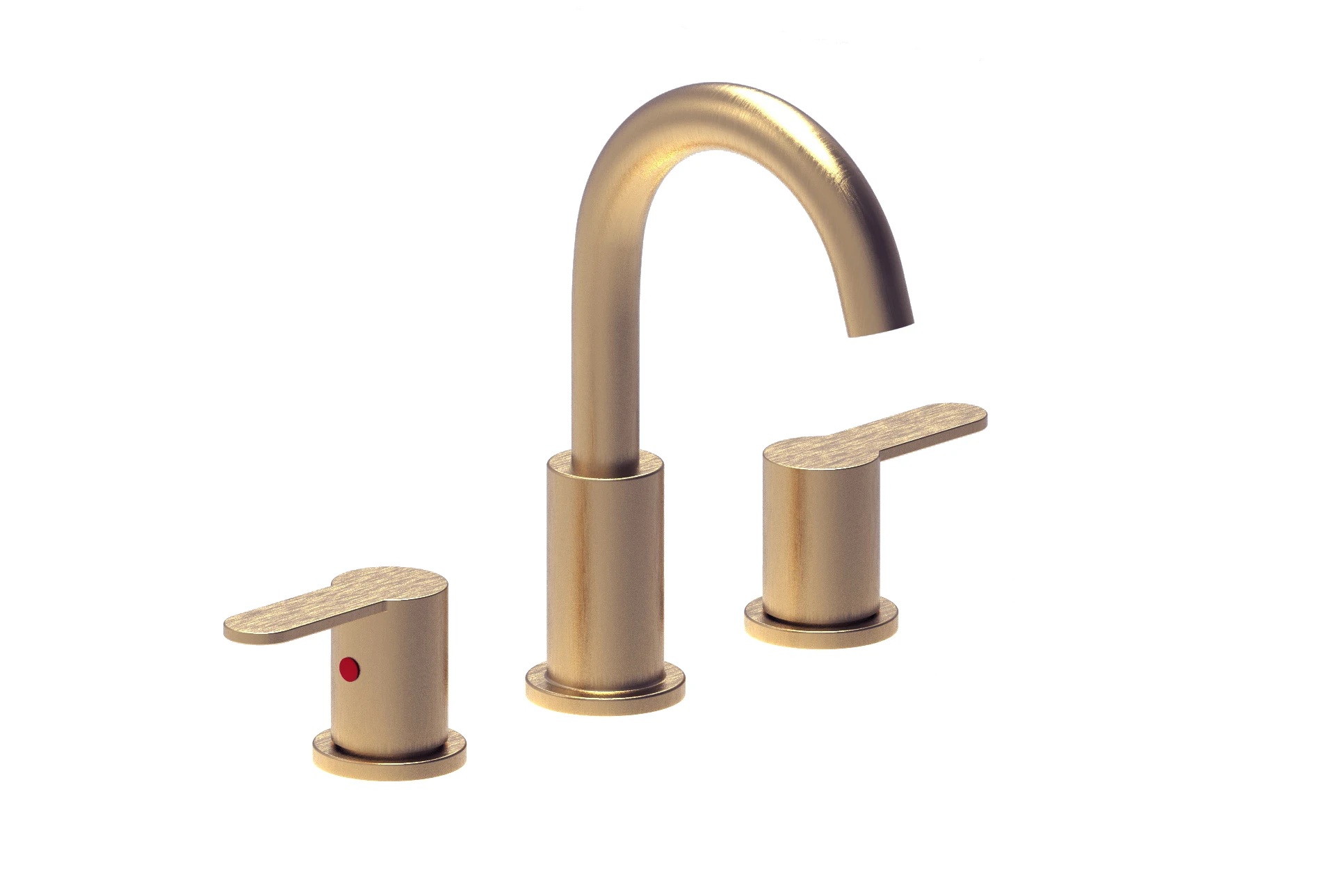 
Modern Widespread Bathroom Three Holes Sink Faucet in Gold with Double Handles 830-LB 