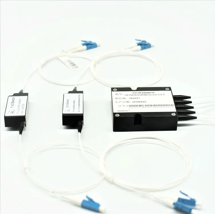 
All Glue Mechanical MEMS Switch 2X2 1520-1625nm LC/UPC 900um Optical Fiber Switch 