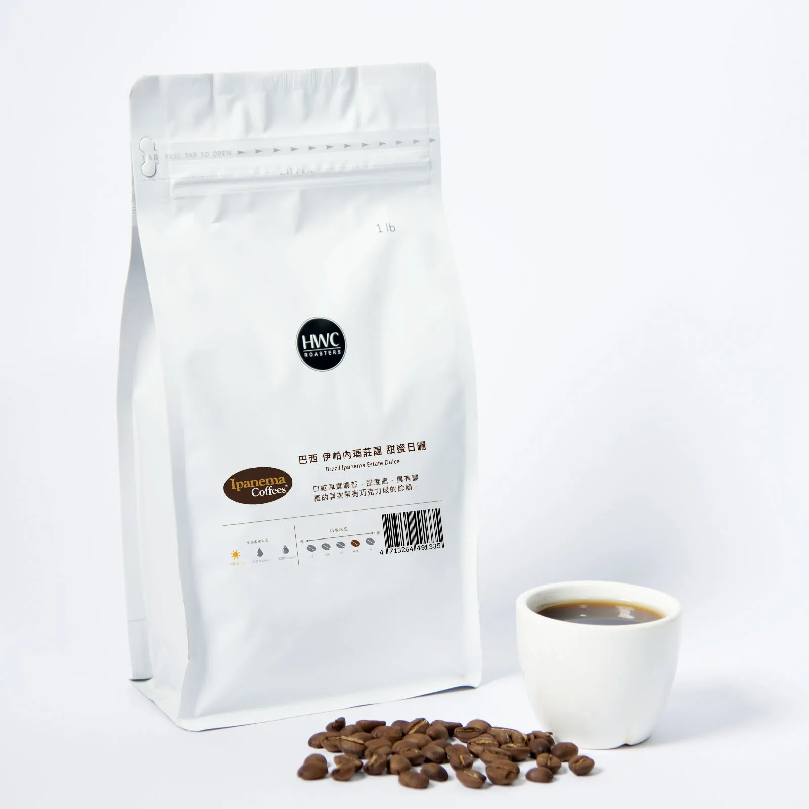 
 Натуральные жареные кофейные зерна Премиум-качества из Бразилии Ipanema Estate Dulce оптом  