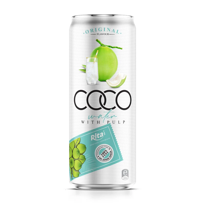 New Design 250ml Alu Can Natural Coconut Water with Passion Fruit Flavor Puree Made in Vietnam