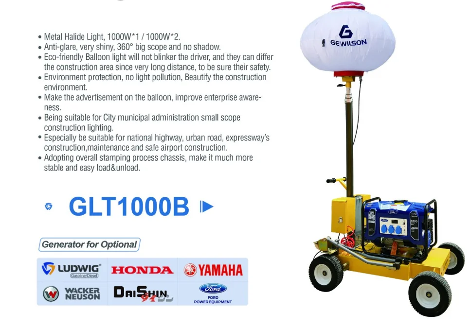 Balloon Wacker Lighting Towers with diesel Generator