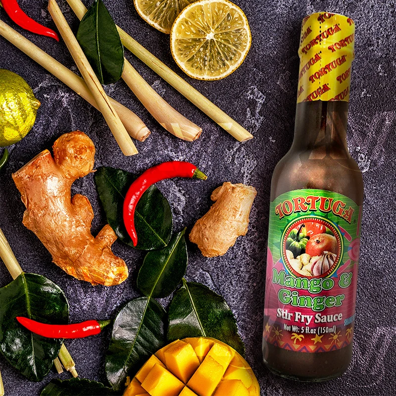 
TORTUGA Caribbean Mango and Ginger Stir Fry Sauce 5 oz Meat Seafood Eggs Vegetable Pasta Pizza Sauce Perfect Gourmet Gift 