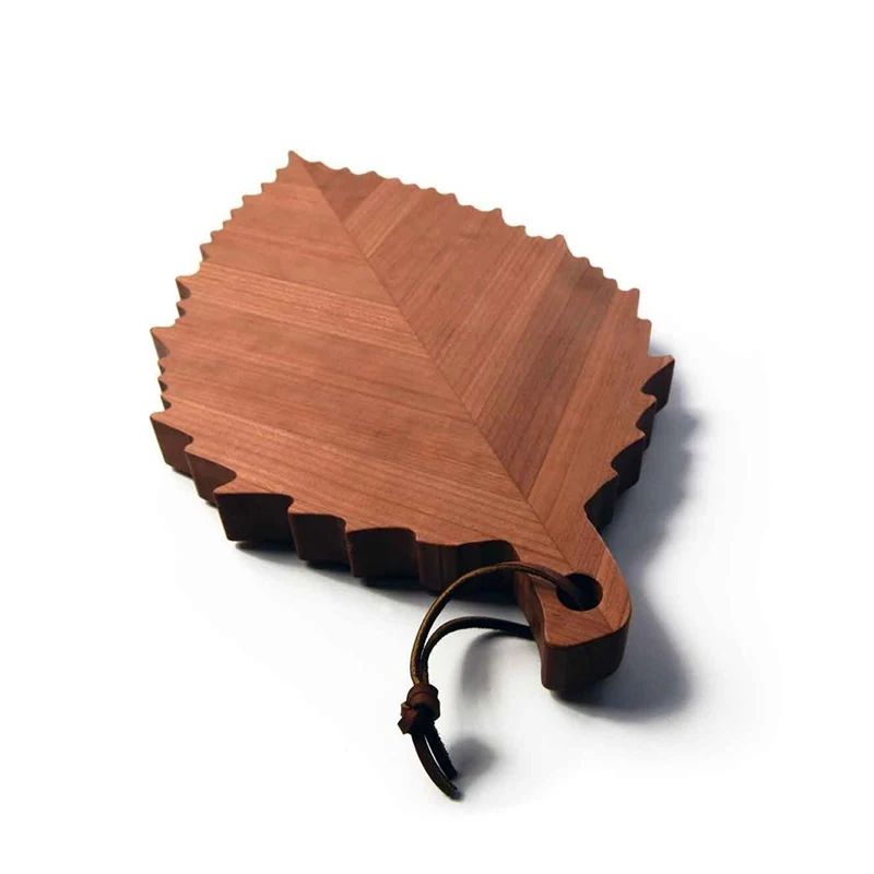 
Latest Leaf Shaped Food serving Tray Wooden Designer Hotel Tray Chopping Boards 