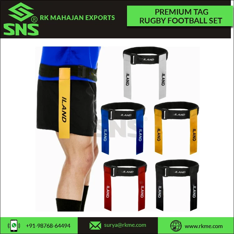 Premium Tag Rugby Football Set Contains 1 Belt and 2 Tags Flags Used By Kids and Adults