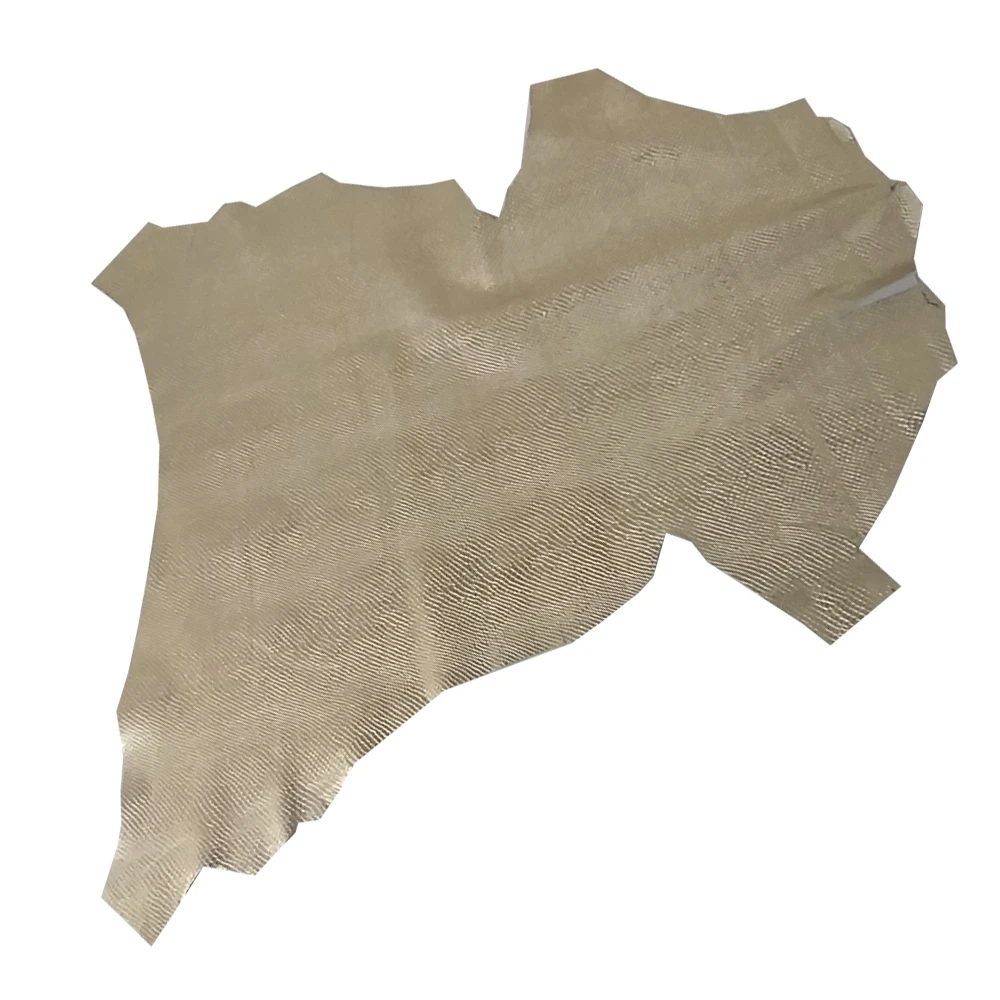 Durable and Long Lasting Raw Material Goat Embosh Snake Color Gold for Bag Premium Leather