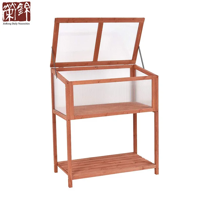 Garden Portable Wooden Cold Frame Greenhouse Raised Flower Planter Protection