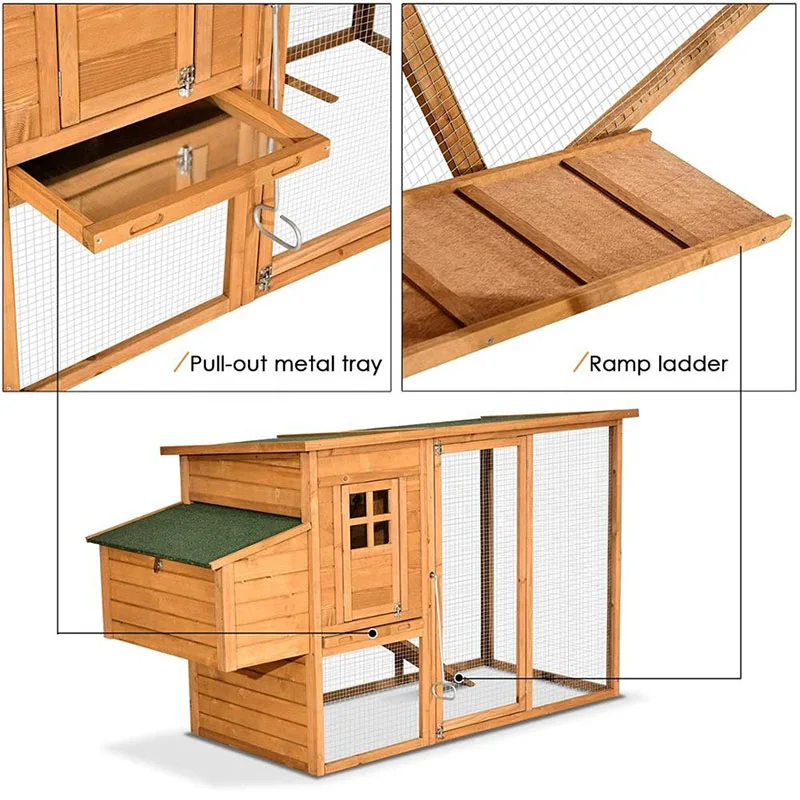 2020 New Pet Products Poultry Chicken Coops hen house with Peaked Roof