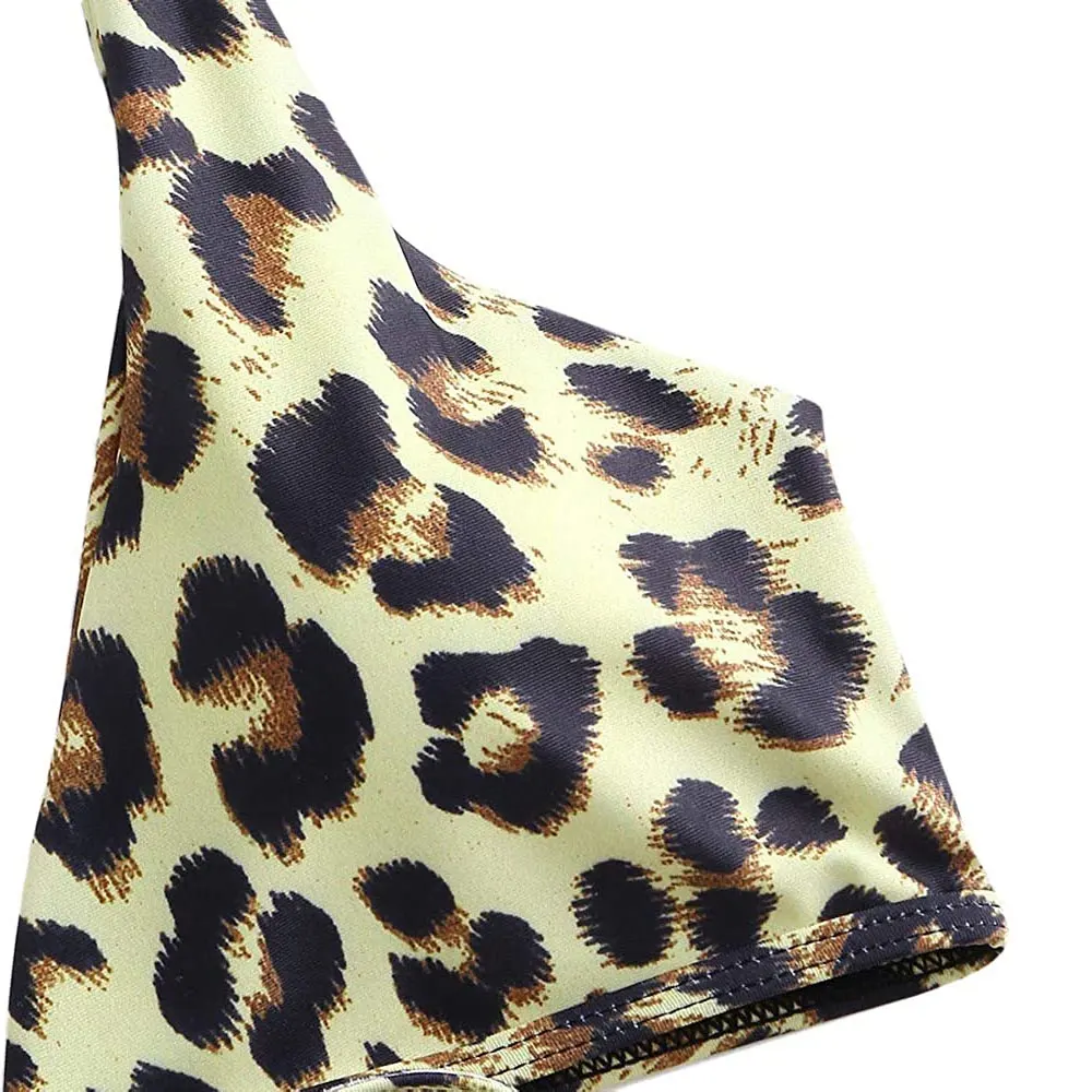 Halter Bikini micro thong swim Suite New 2 Piece new swimwear high cut Bikini set print bandage Beachwear