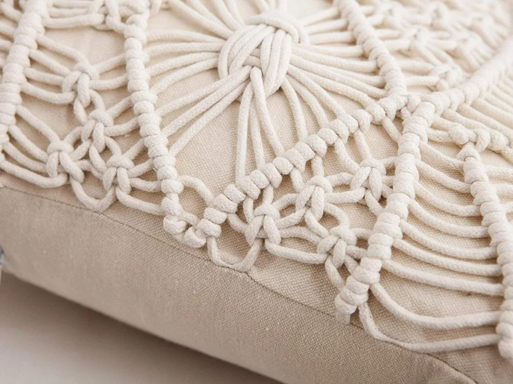 Beautiful Handmade Decorative Macrame Cushion Pillow Case from India