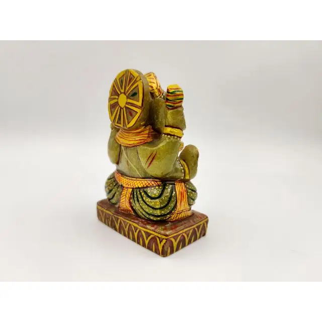 Religion Art 2022 Dark Green Aventurine Painting Ganesh Lord Ganesha Vinayaka Ganapati Statue  Painting