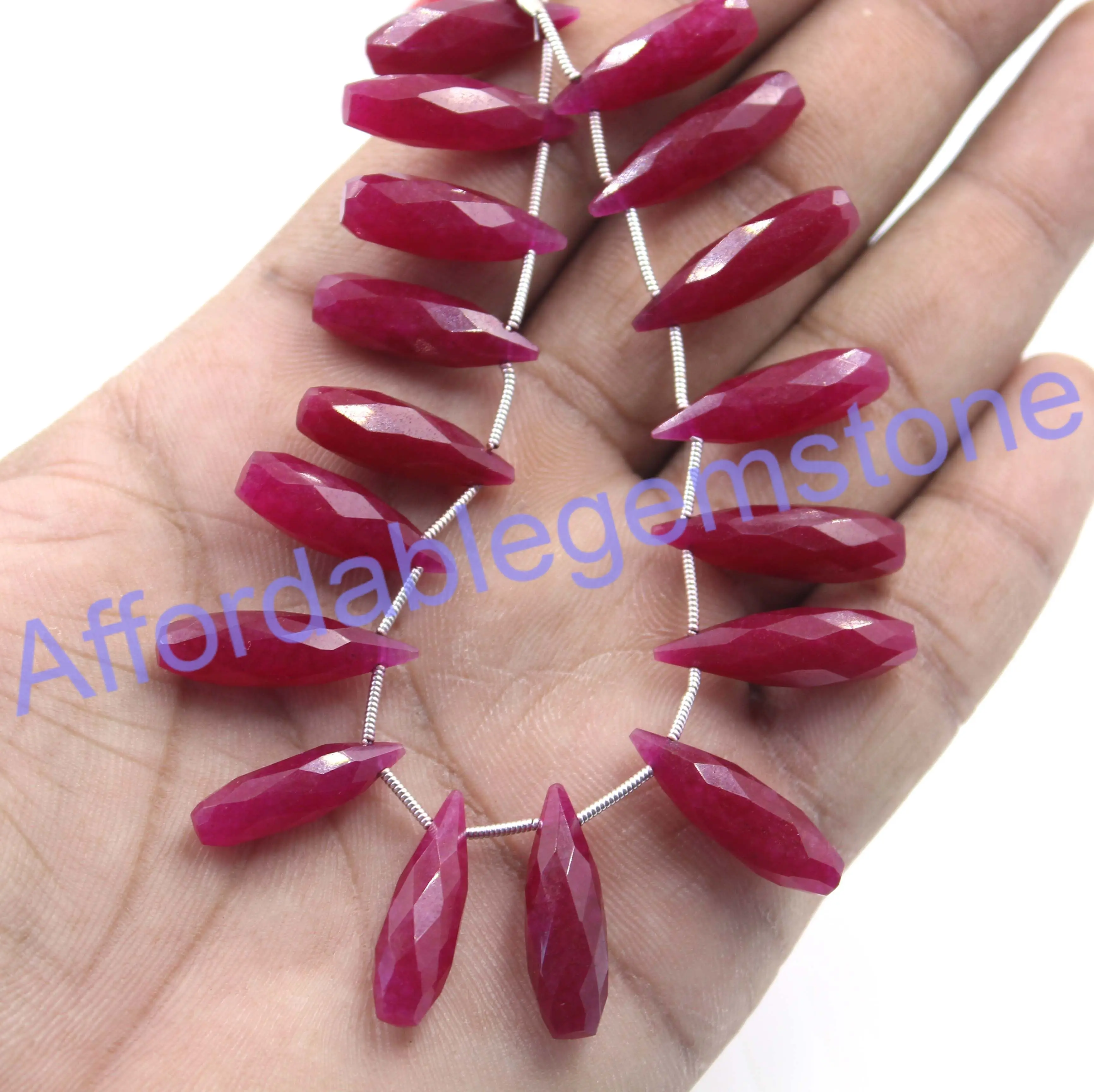 Натуральный окрашенный рубин отверстие драгоценный камень оптовая продажа бусины из натурального камня полированные драгоценные камни граненый