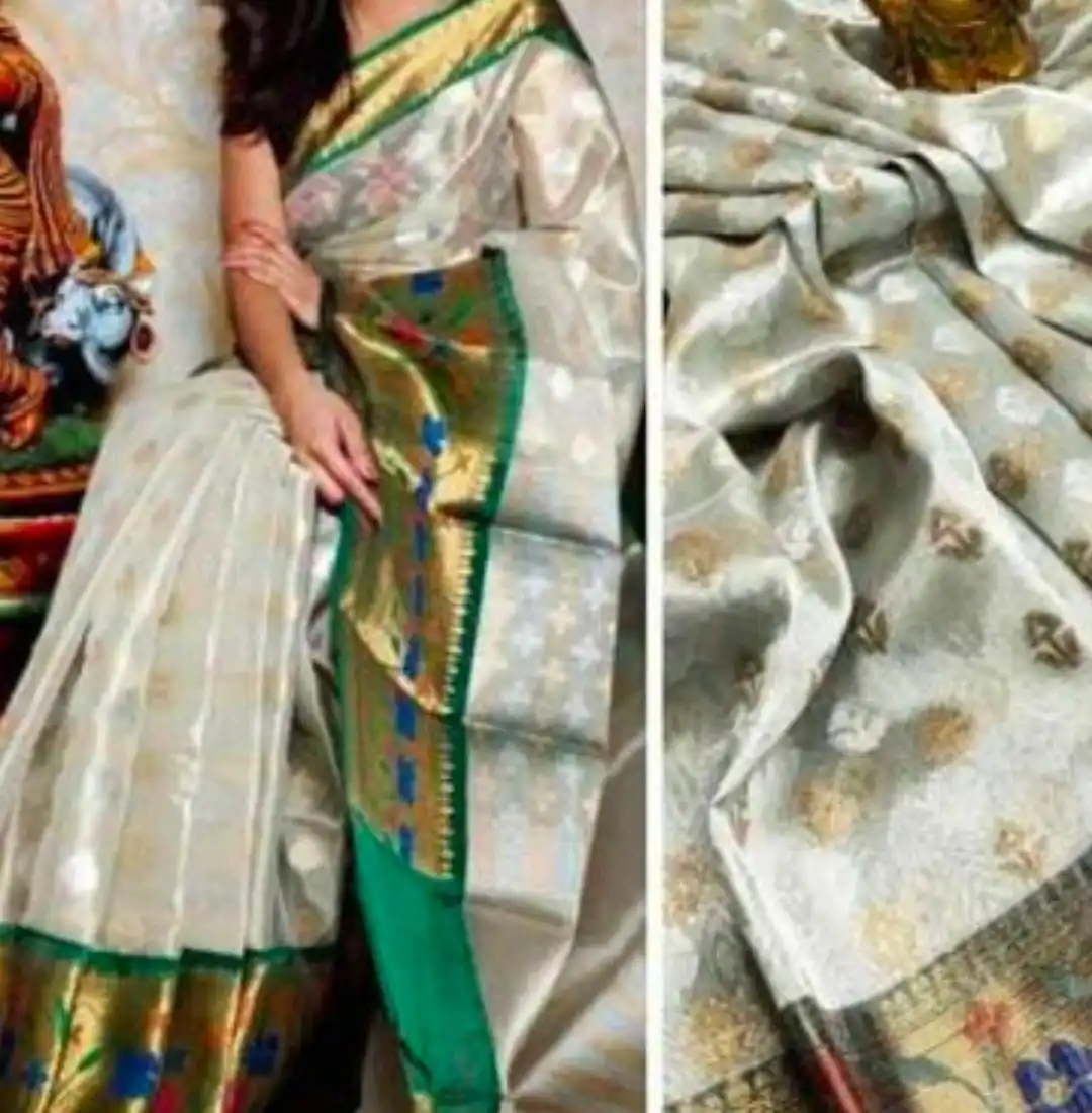 Banarasi Tissue Zari border fancy saree