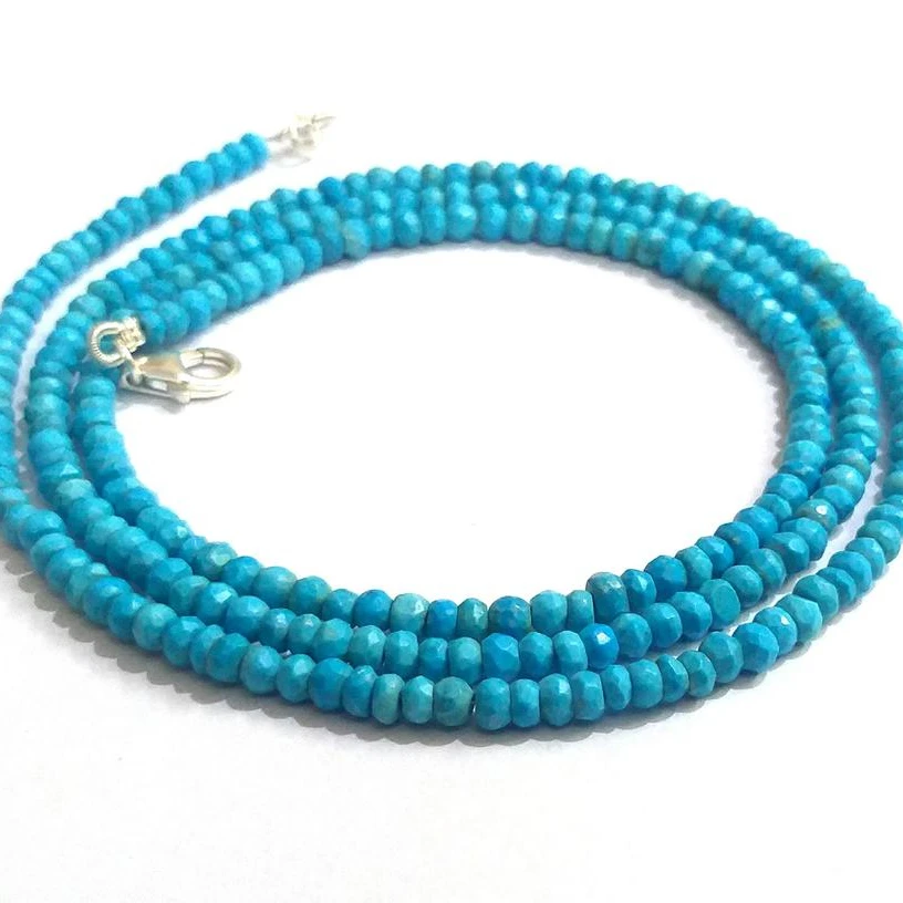 
 Бирюзовый камень, оптовая продажа, граненые бусины Rondelle, изделие ручной работы, натуральный бирюзовый драгоценный камень  