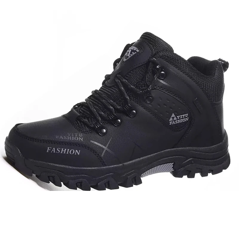 Custom Design High Heel Waterproof Outdoor Large Size Mens Winter Snow Hiking Boots Shoes