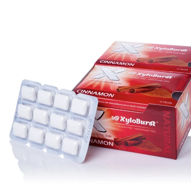 XyloBurst Cinnamon Gum Blister Pack (Tray of 12 Cards)