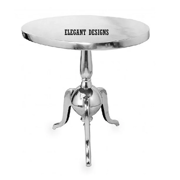 Metal Silver Color Hand Painted Home Hotel Party Decorative Super Quality Aluminium Attractive New Designer Coffee Table