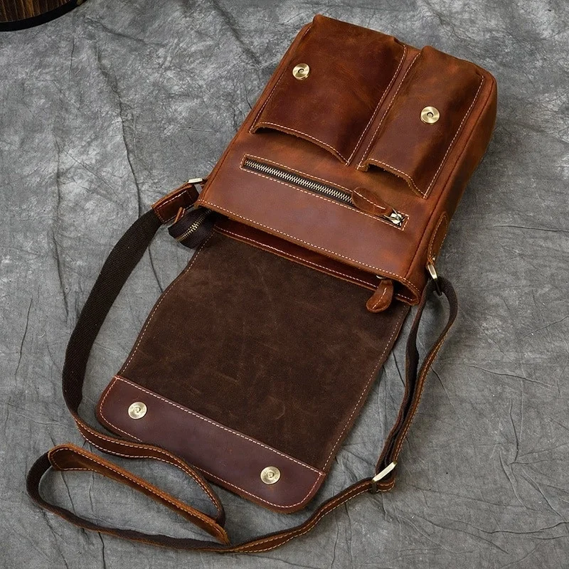 New Arrivals Genuine Leather Shoulder High Quality Crossbody Men Sling Messenger Boys School Bag MBF-0391