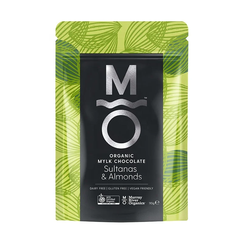 Delicious Australian Premium Murray River Organics Mylk Chocolate Sultanas & Almonds 110g