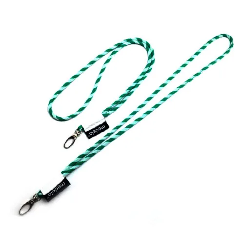 custom economy Cord ID Lanyards Promotional Round Jacquard Cord Lanyard