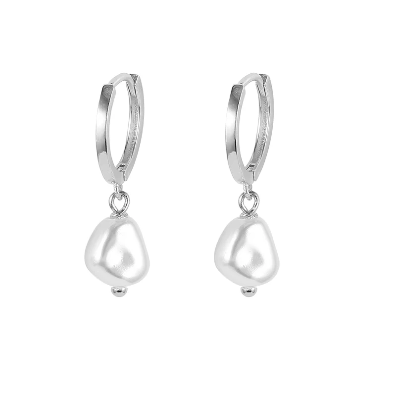 ROXI Elegantly Baroque Freshwater Pearl Earrings 18K Gold Plated 925 Silver Huggie Hoop Earrings