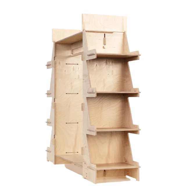 Clothing Rack Custom Logo Italian Customizable Interlocking Wooden Clothing Display Rack for Shops