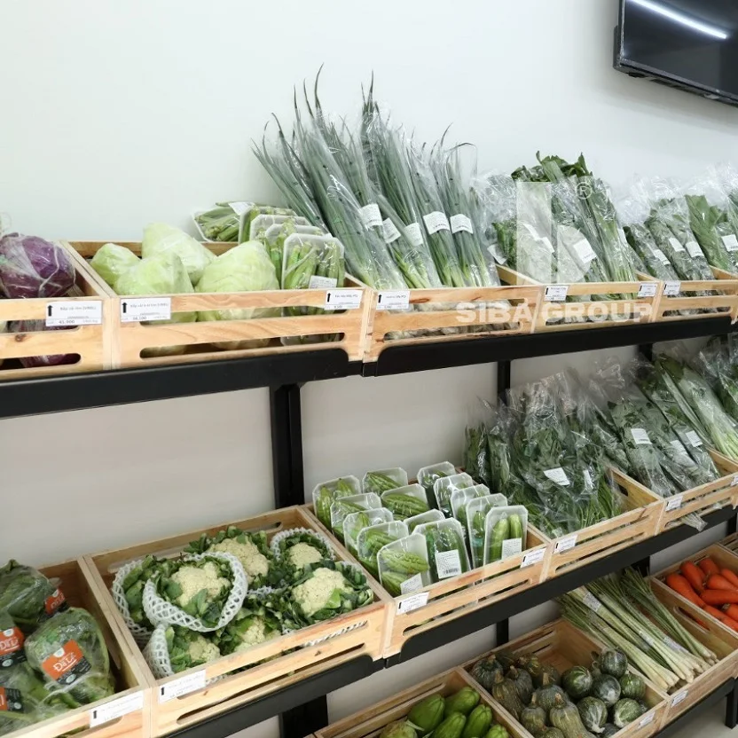 Hot Selling Wall Mounted Supermarket Equipment Fruit Stand Vegetable Rack For Fruit Shop Shelf