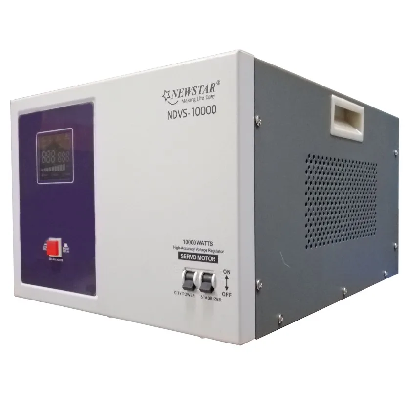 
Newstar NDVS-10000 Digital Servo Motor Type Automatic Voltage Regulator/Stabilizer 10000Watts AVR with Surge Protection 10KVA 