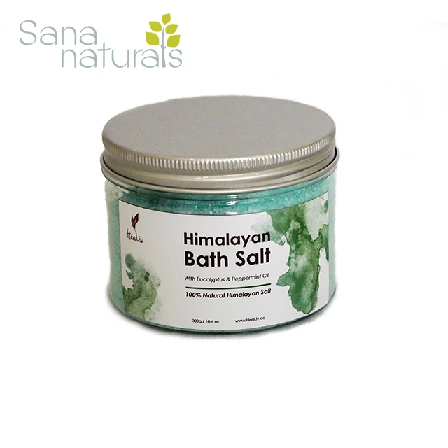 Гималайская соль для ванны с эфирными маслами/пластиковые банки спа-скраб соли ванны/Органическая