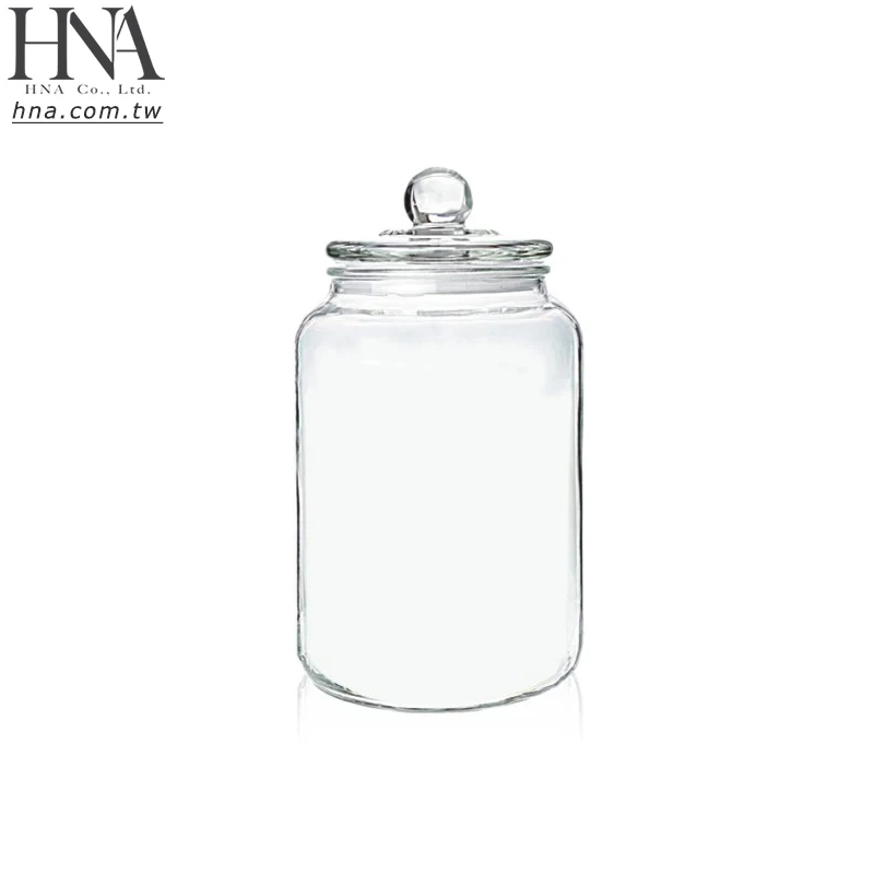 HNA Premium 3L 3000ml Wide Mouth Food Apothecary Glass Jars with Airtight Lid