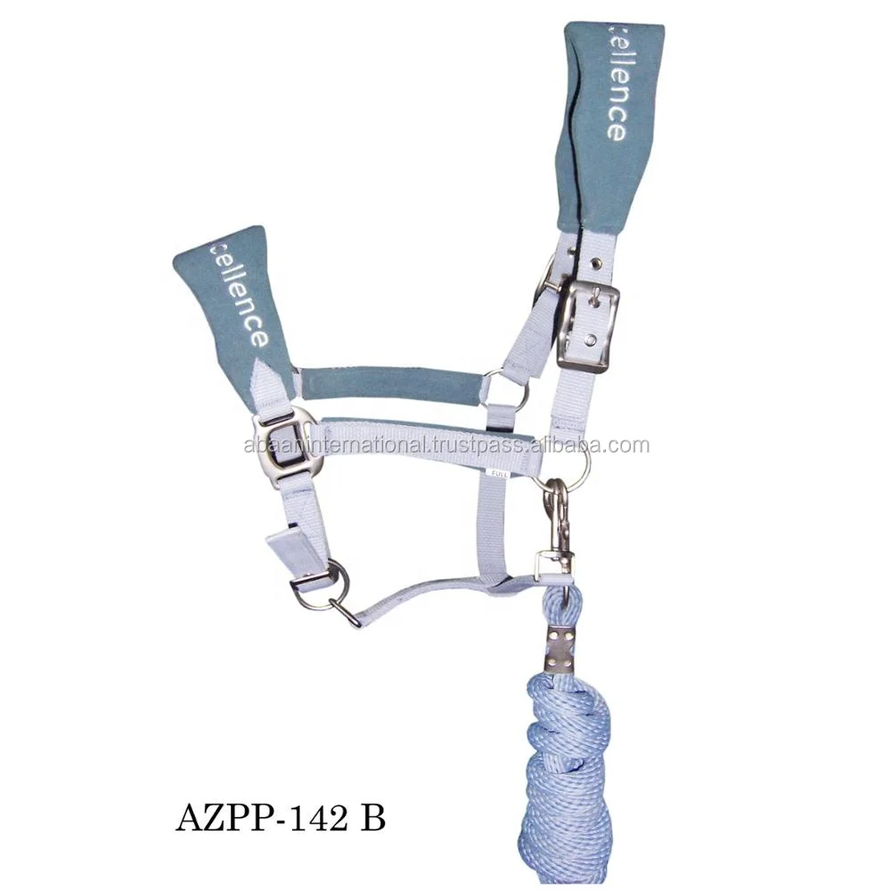 New Genuine Fleece Padded Nylon Horse Halter With Horse Nylon Lead Rope