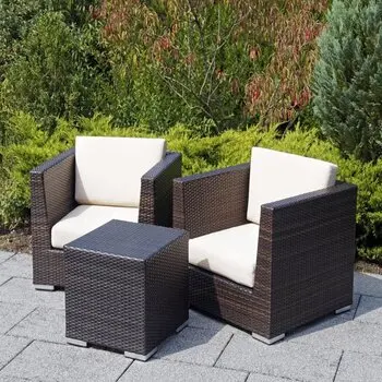 POLY RATTAN COFFEE WITH 2 SEATER/ GARDEN COFFEE SET