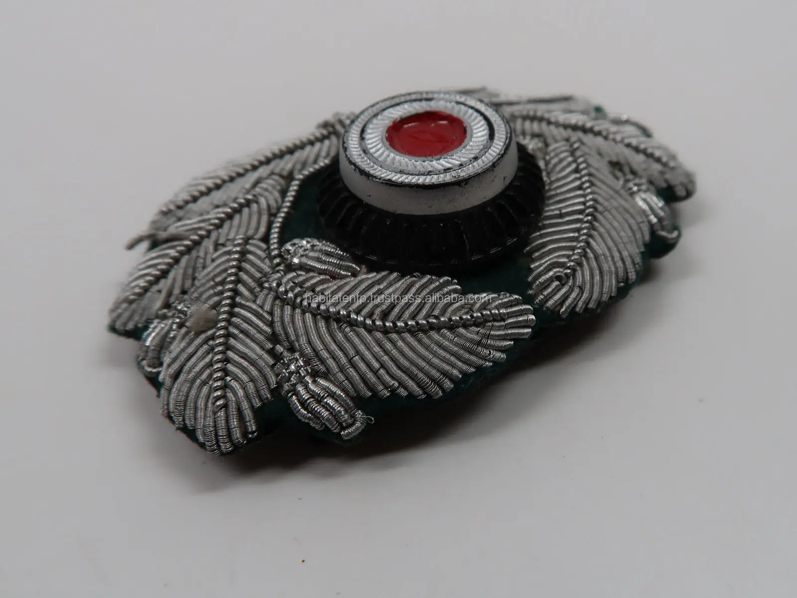 WWII Officer Visor Hat Bullion German Wreath Cockade Badge Pin Medal Handmade