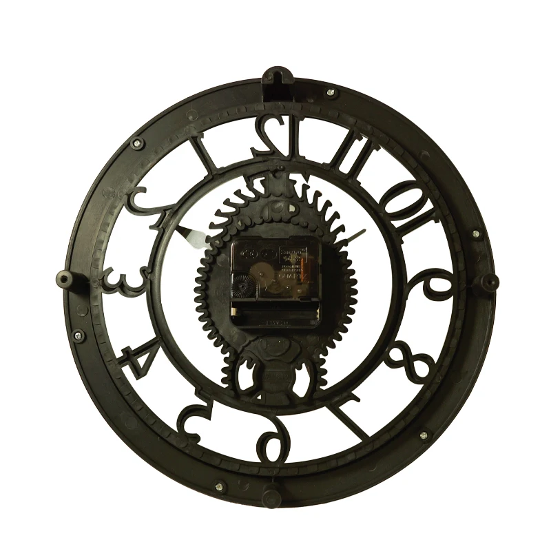 W118 11 inch For Men Black Decor Decorative For Living Room Cheap Mechanical Moving Gears Wall Clock