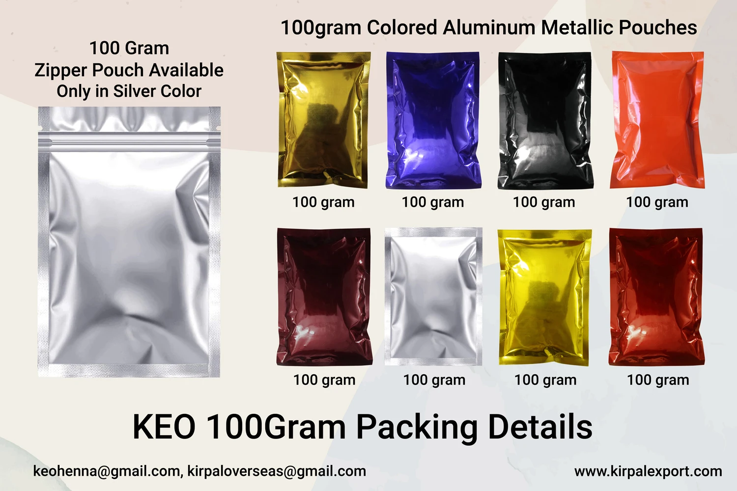 100 Gram Packing Details