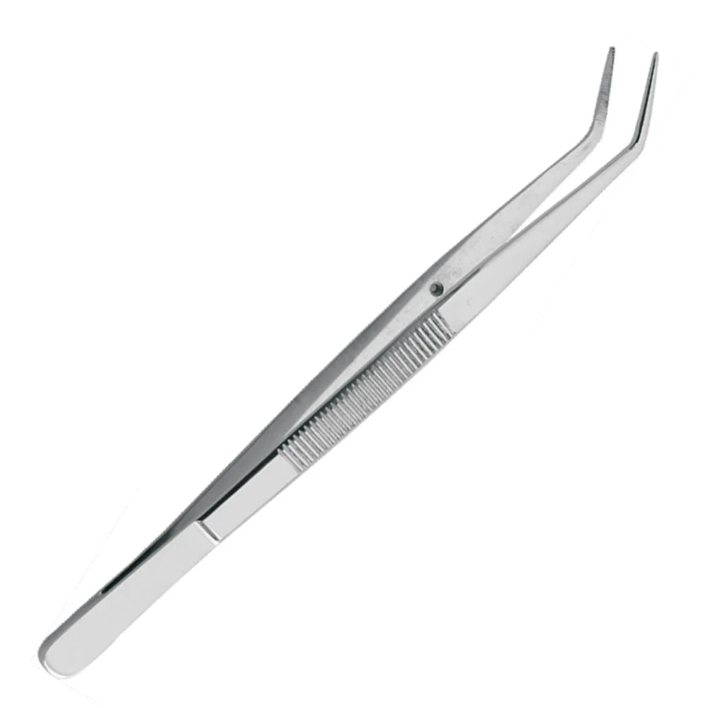 AUTOMATIC TWEEZERS AUTO SPRING TWEEZERS SLANT TIP WITH PLASTIC HANDLE and custom logo printing