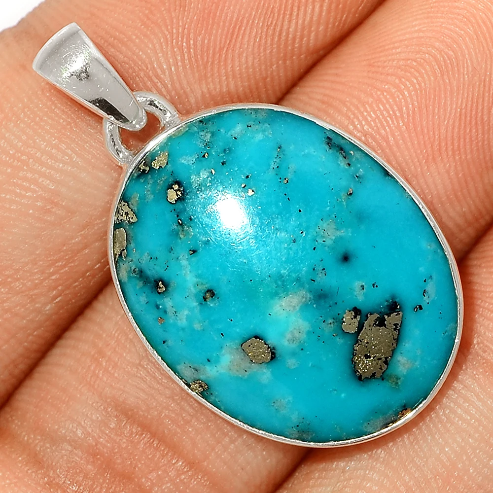 Оптовая продажа подвесок из драгоценных камней Nishapur персидской бирюзы серебряные украшения ручной работы