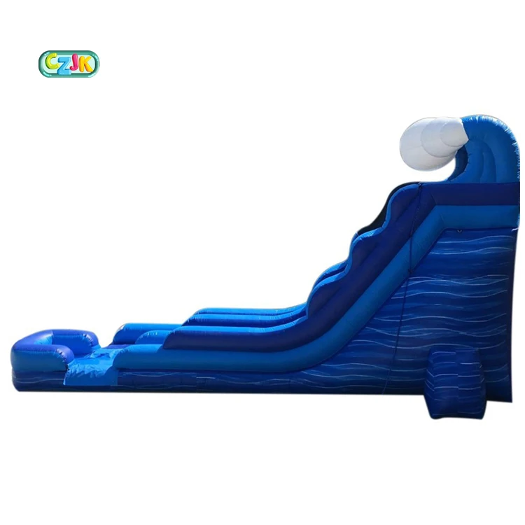 monster tsunami 30ft beach tall blue wild rapid the three successive shock double tidal wave inflatable water slide waterslide