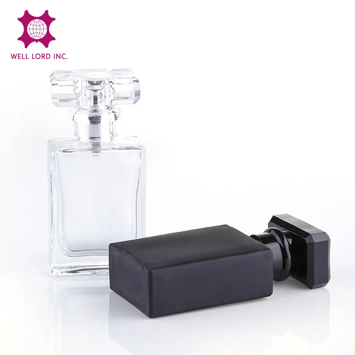 Запас товара фирменные духи в стеклянном флаконе цилиндрической формы 50 мл/100 мл с Глобус форма крышки для пульверизатор духов